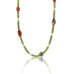 Handcrafted Luminous Chartreuse Red Necklace