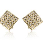 Clip Earrings Gold Plated Crystal Embellishing