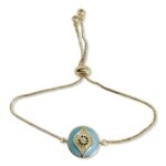 Blue Evil Eye Adjutable Bolo Bracelet