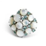 Silver Milk Glass Ring